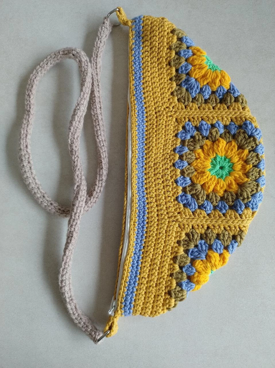 Bolsa crossbody bolsa de telefone bolsas para festivais amarrada amarelo e flor colorida feita à mão – photo 3